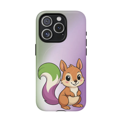 "Queeriosity"– Genderqueer Pride Squirrel MagSafe® iPhone Case