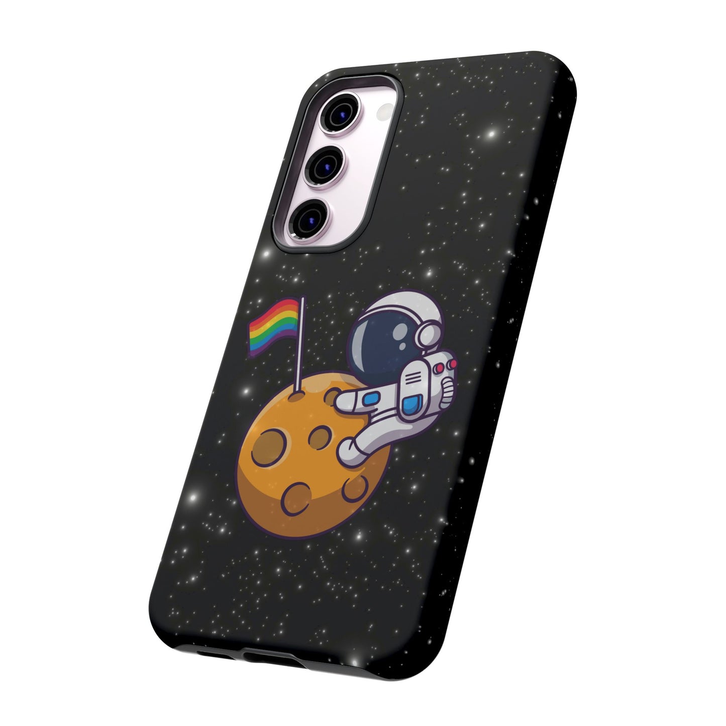 "cosmic queer" lgbtqia+ android astronaut tough phone case