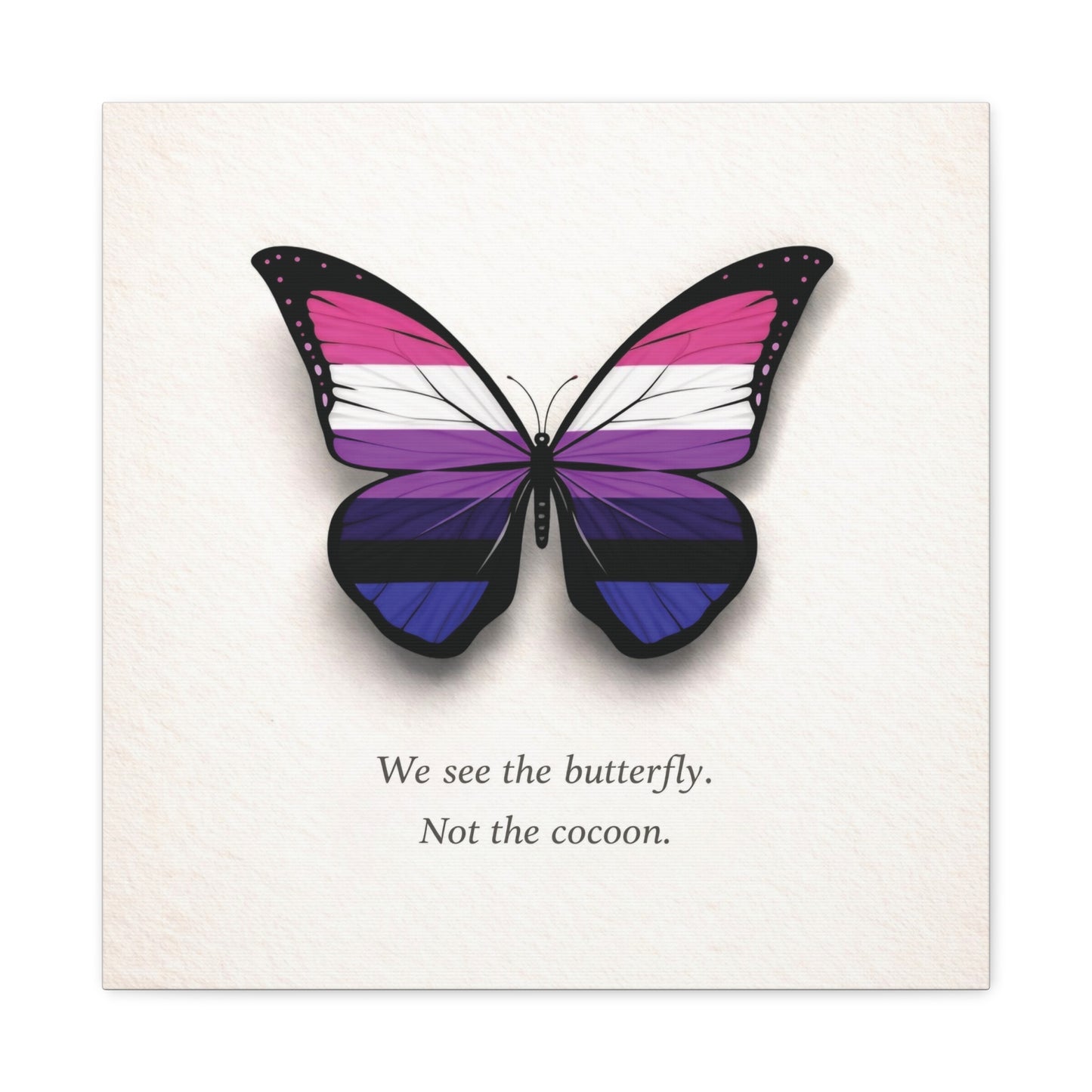 genderfluid pride butterfly | metamorphosis series canvas wall art