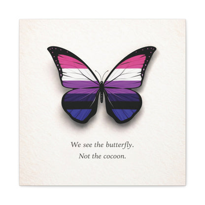 Genderfluid Pride Butterfly | Metamorphosis Series Canvas Wall Art