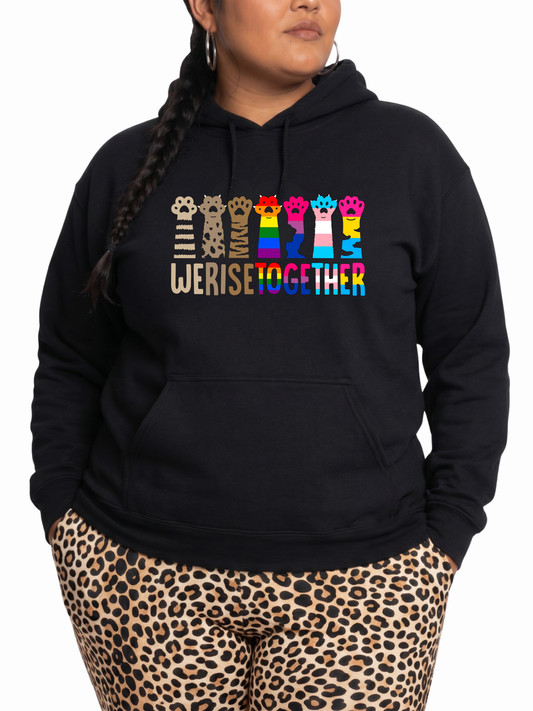 We Rise Together Unisex Hoodie – Human Pride Collection