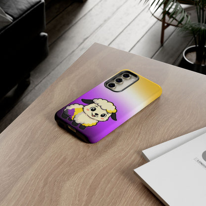 "NonbiBaaary" – Nonbinary Pride Sheep Android Tough Phone Case