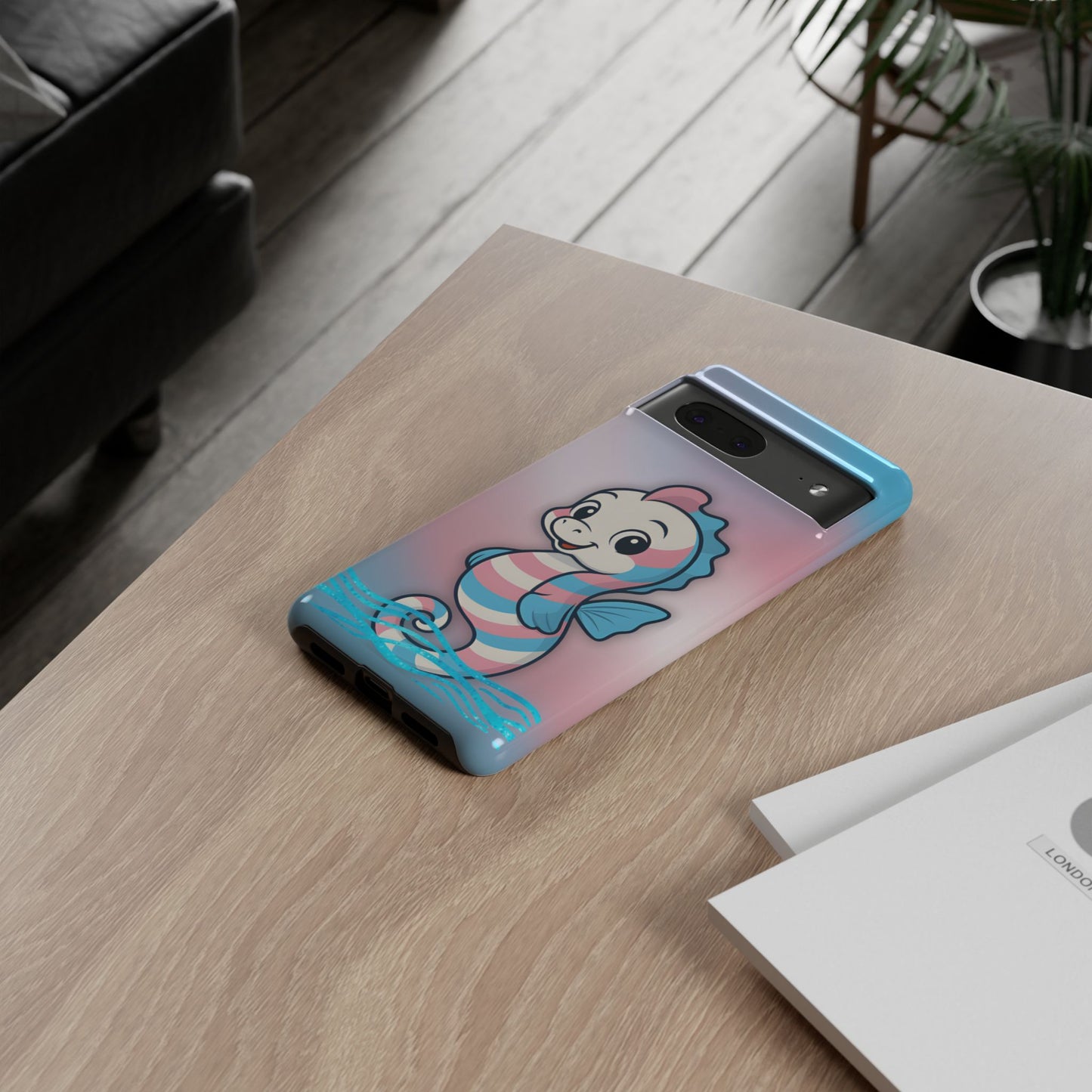 “sea me” – trans pride seahorse android tough phone case