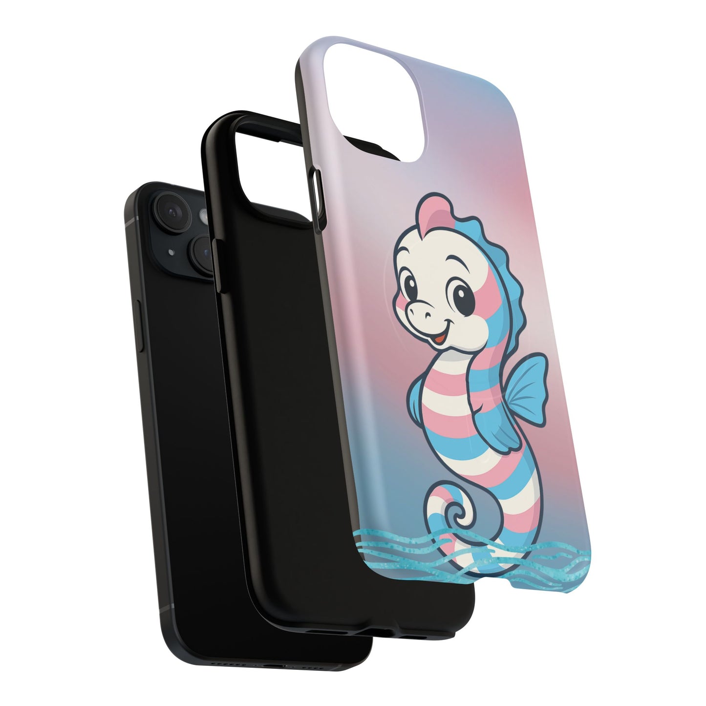 "sea me" – trans pride seahorse magsafe® iphone tough case