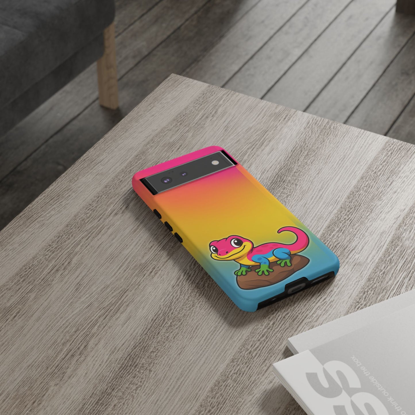"pan-tastic voyage" – pansexual pride gecko android tough phone case