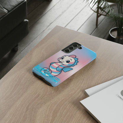“Sea Me” – Trans Pride Seahorse Android Tough Phone Case