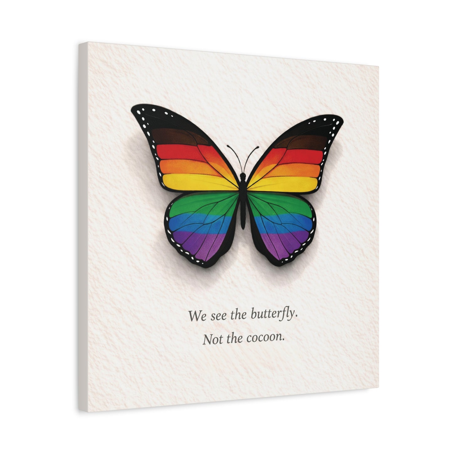 philly rainbow pride butterfly | metamorphosis series canvas wall art