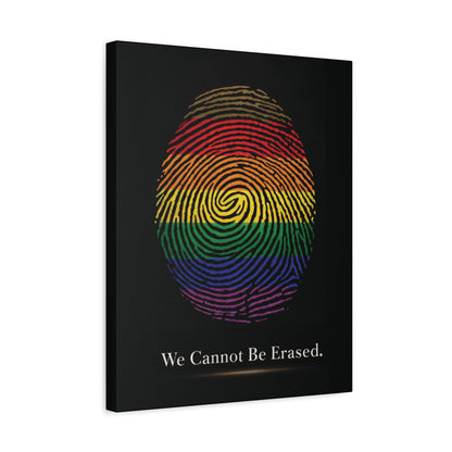 We Cannot Be Erased | LGBTQ Pride Fingerprint Canvas Wall Art