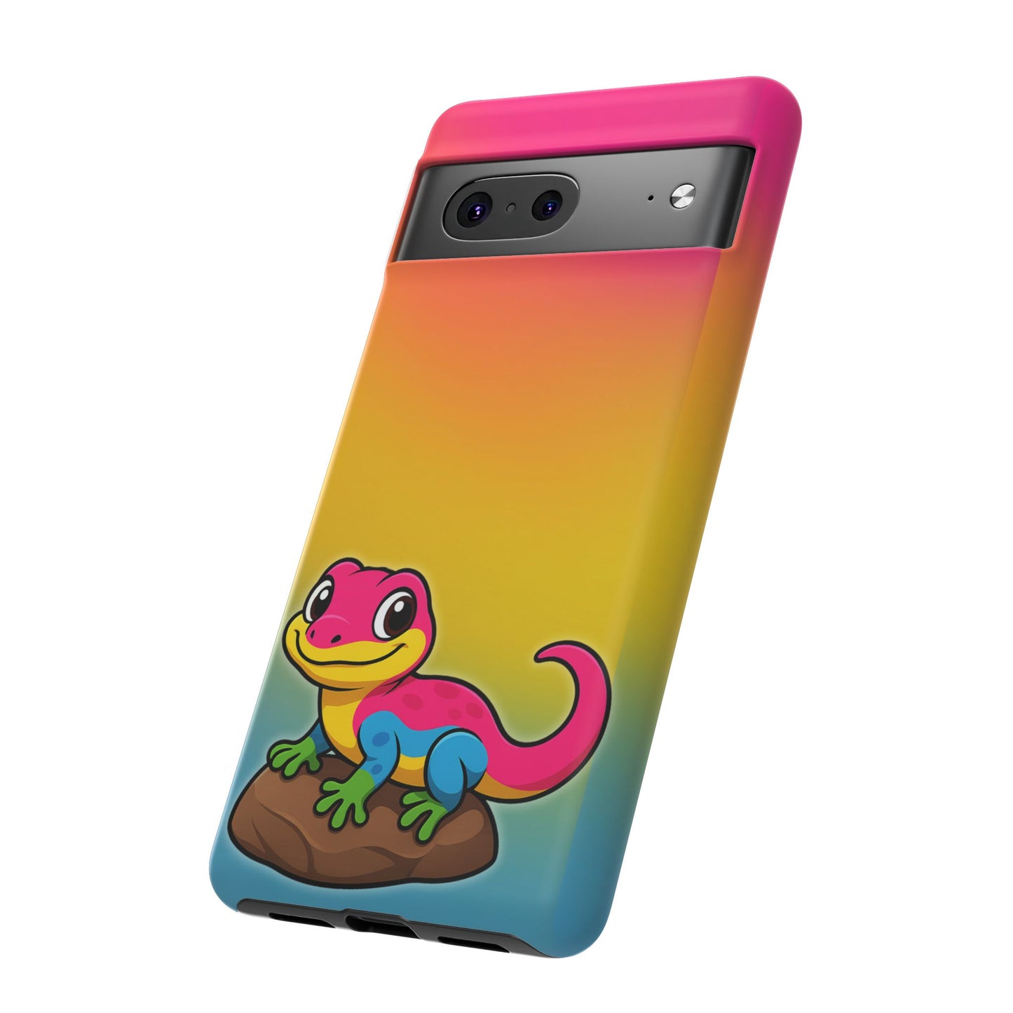 "pan-tastic voyage" – pansexual pride gecko android tough phone case