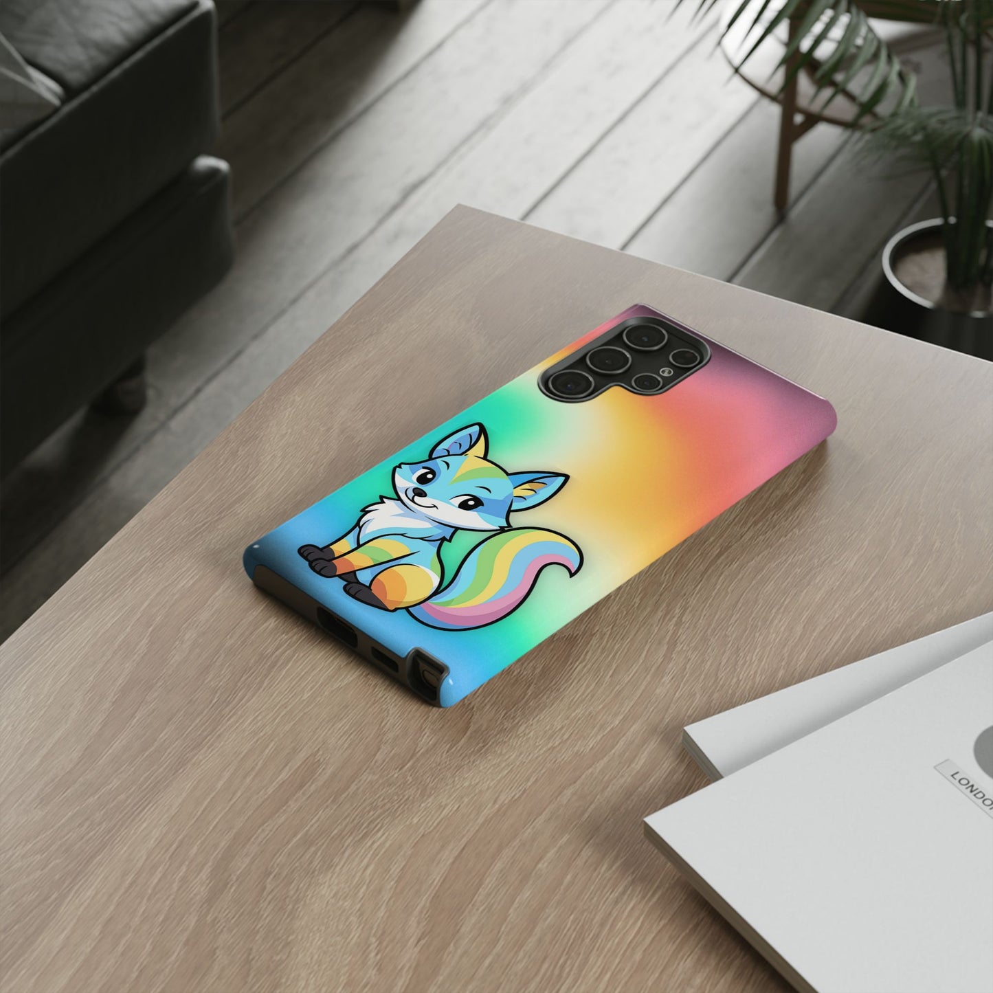 "queer as a fox" – queer pride fox android tough phone case