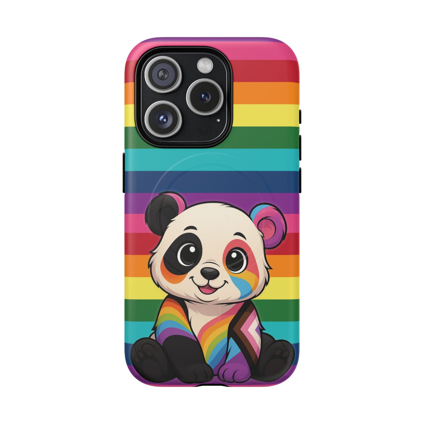 "pridecub" – progress + rainbow pride panda magsafe® iphone tough case