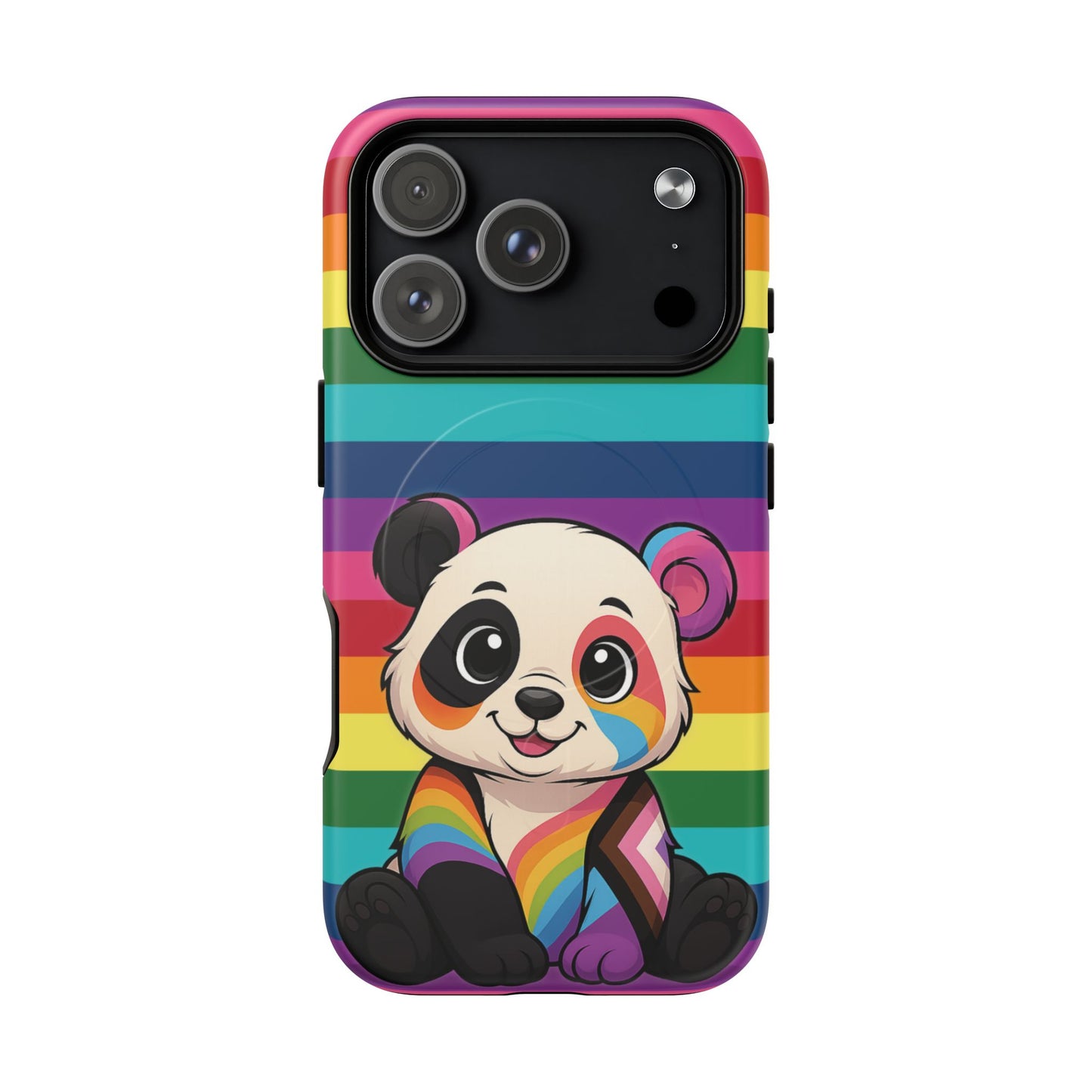 "pridecub" – progress + rainbow pride panda magsafe® iphone tough case