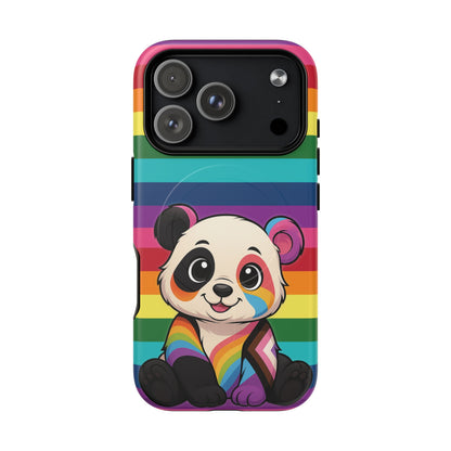 "PrideCub" – Progress + Rainbow Pride Panda MagSafe® iPhone Tough Case