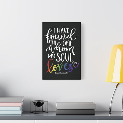 My Soul Loves | Song of Solomon 8:4 | LGBTQ Christian Pride Canvas Wall Art