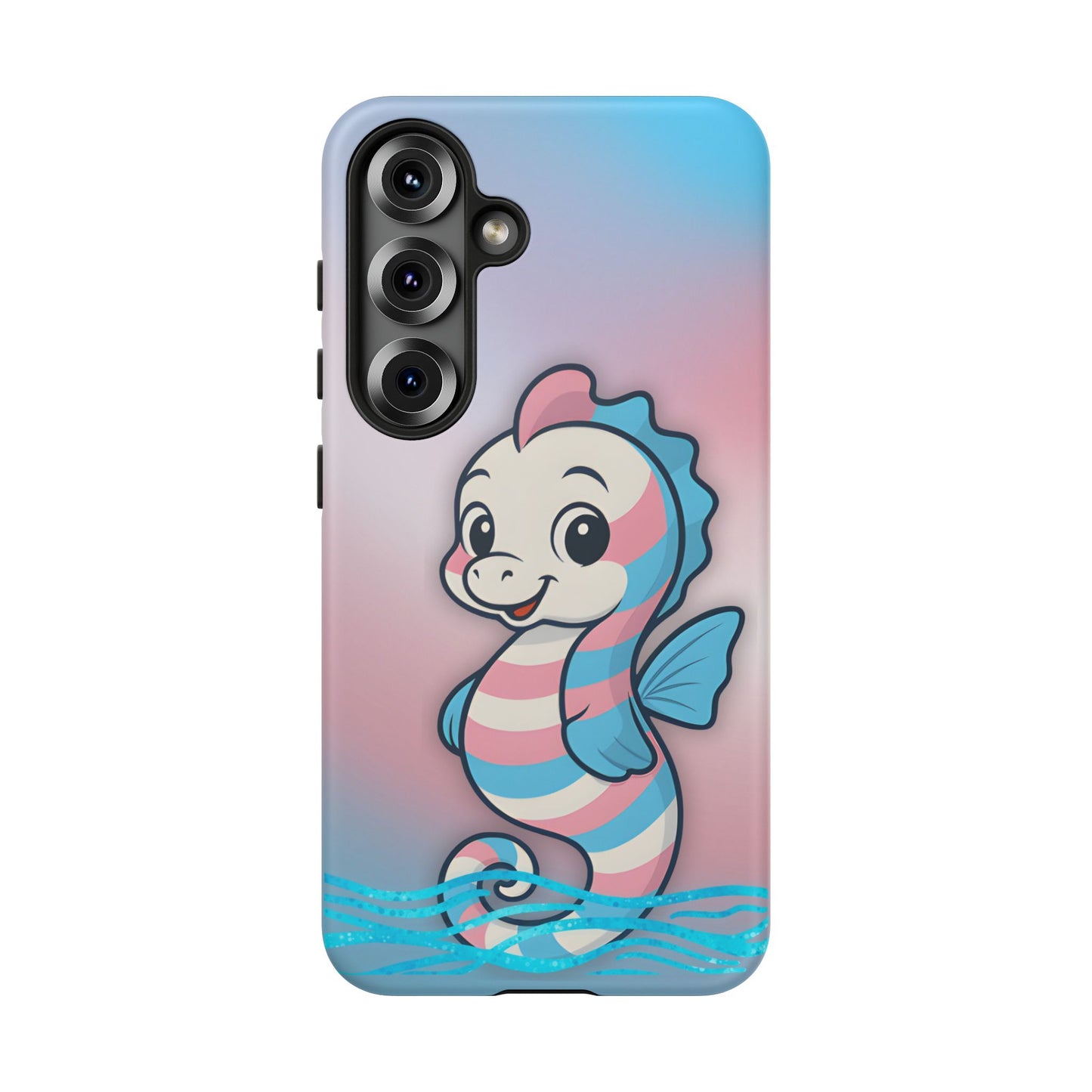 “sea me” – trans pride seahorse android tough phone case