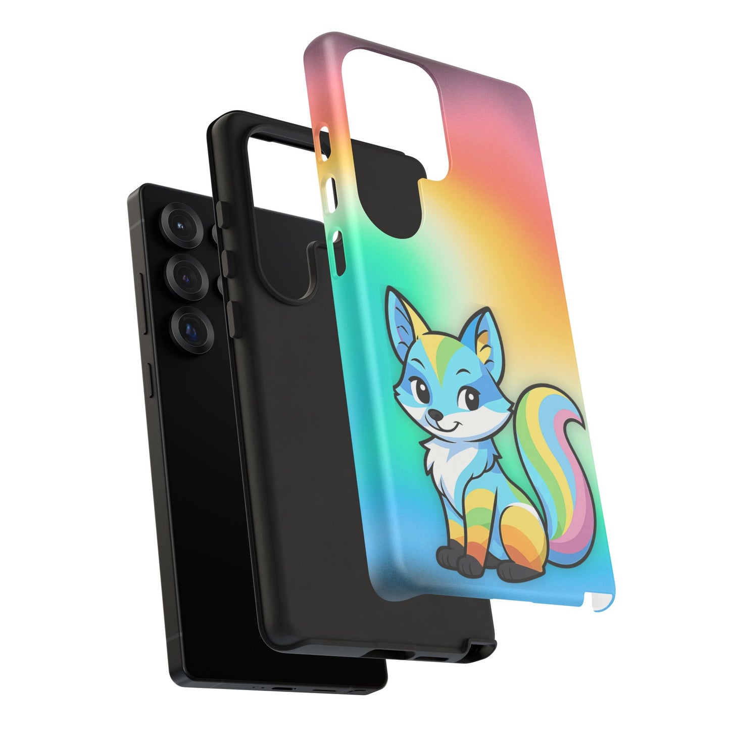 "queer as a fox" – queer pride fox android tough phone case