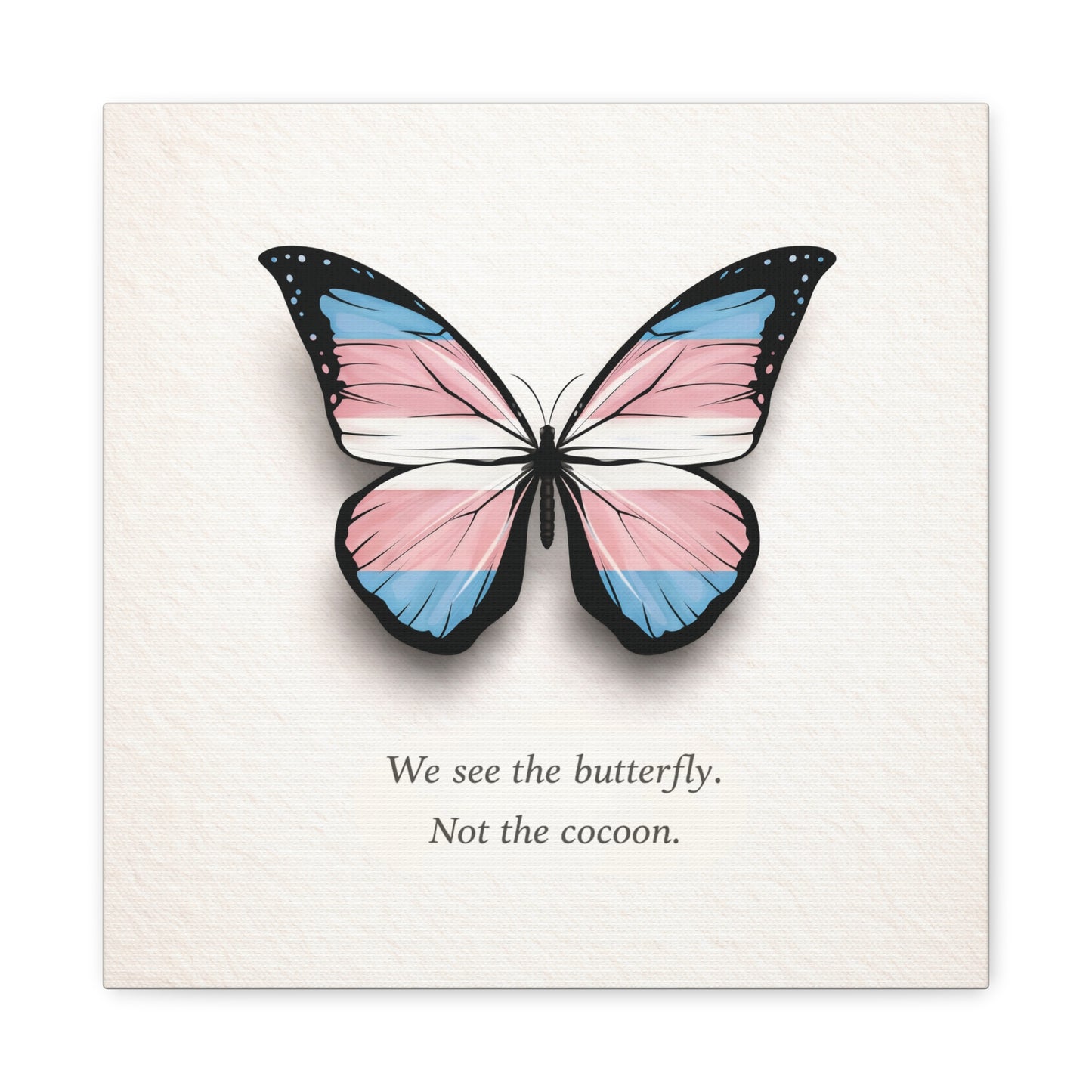 trans pride butterfly | metamorphosis series canvas wall art