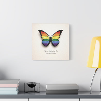 Rainbow Pride Butterfly | Metamorphosis Series Canvas Wall Art