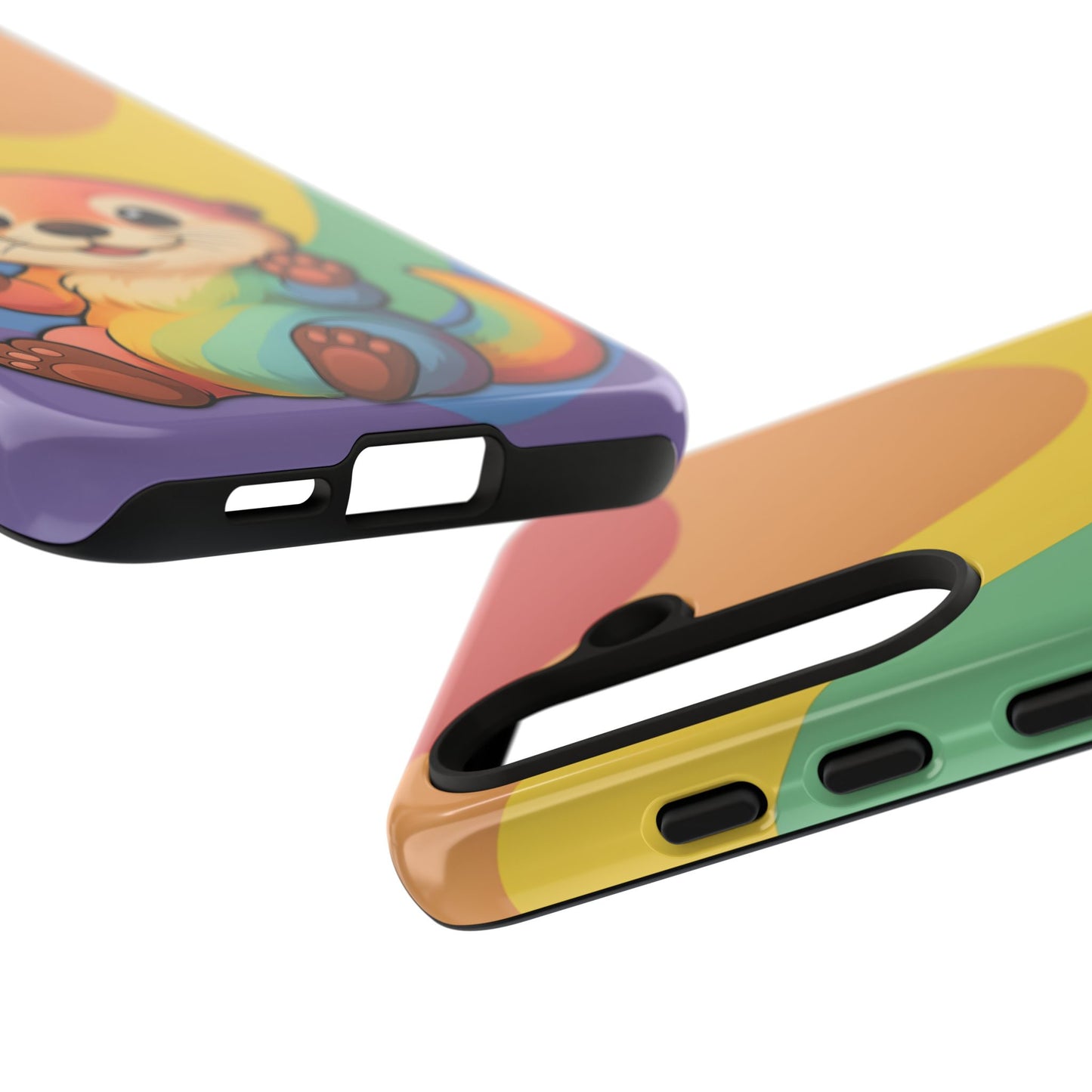 “otterly queer” – retro rainbow pride otter android tough phone case