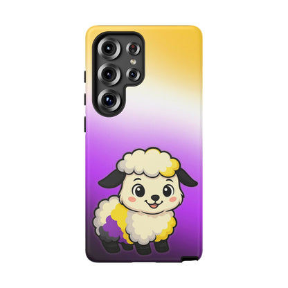"NonbiBaaary" – Nonbinary Pride Sheep Android Tough Phone Case
