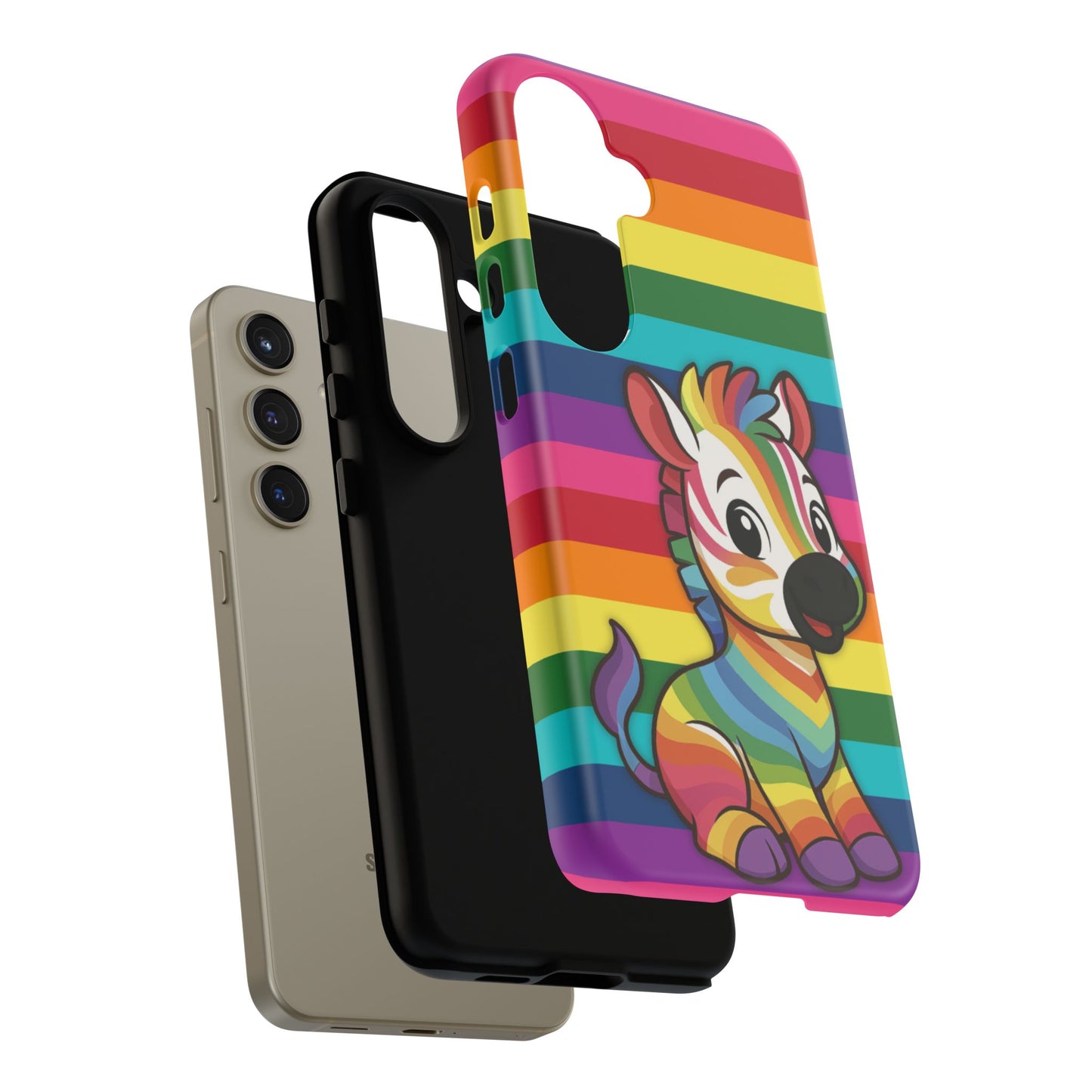 "zee the o.g." – original rainbow pride zebra android tough phone case