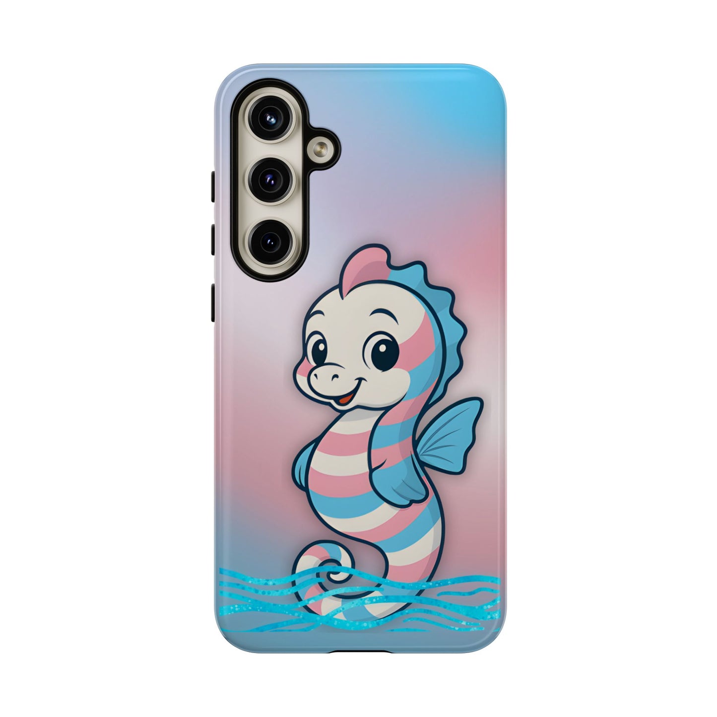 “sea me” – trans pride seahorse android tough phone case