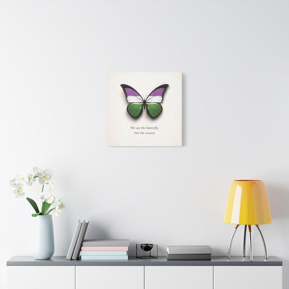 Genderqueer Pride Butterfly | Metamorphosis Series Canvas Wall Art