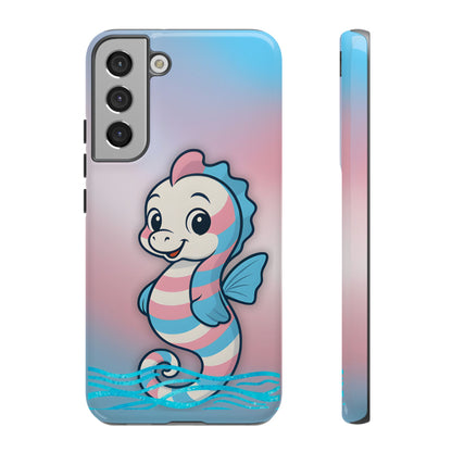 “Sea Me” – Trans Pride Seahorse Android Tough Phone Case