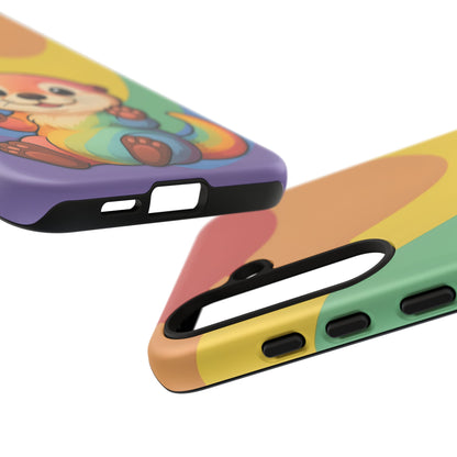“Otterly Queer” – Retro Rainbow Pride Otter Android Tough Phone Case