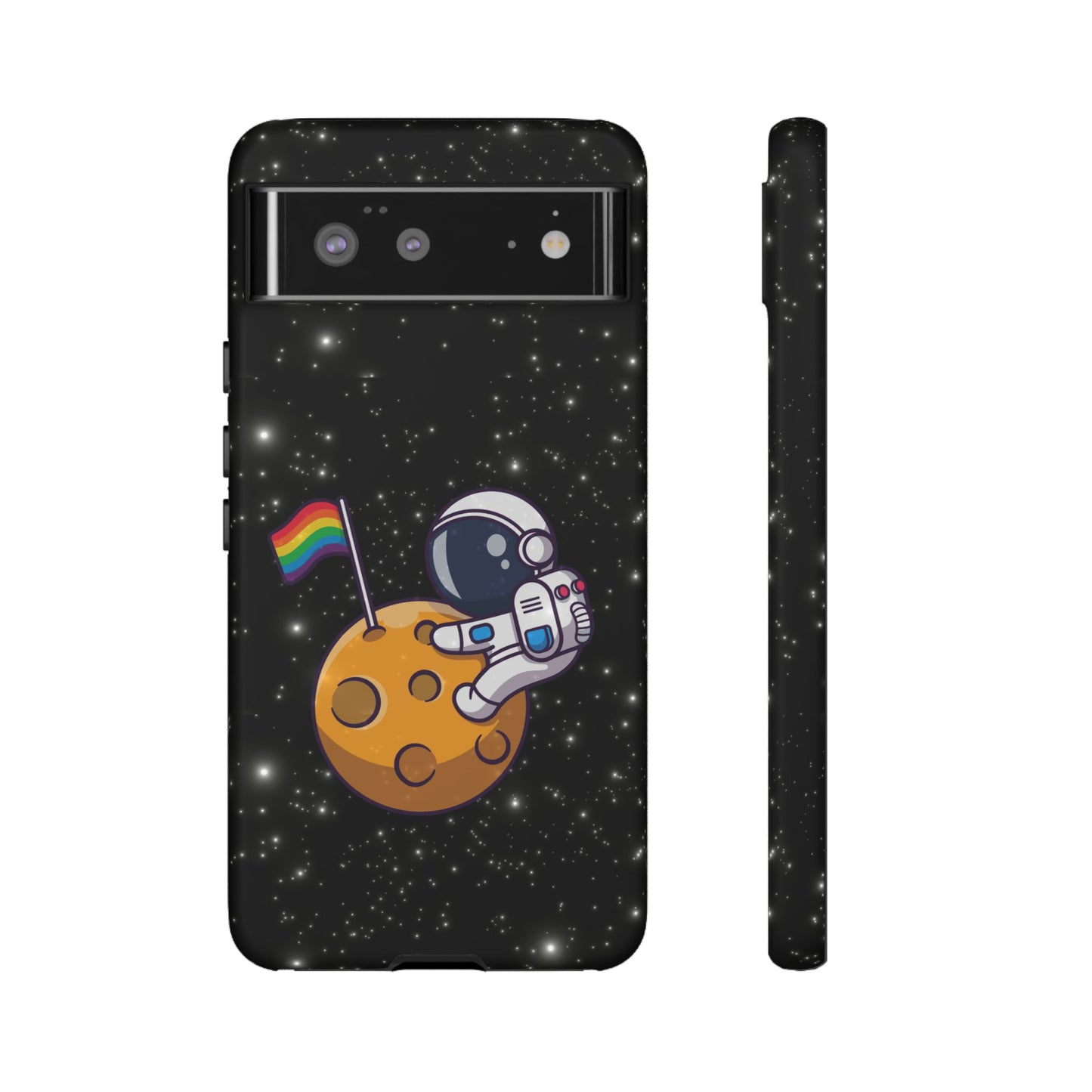 "cosmic queer" lgbtqia+ android astronaut tough phone case