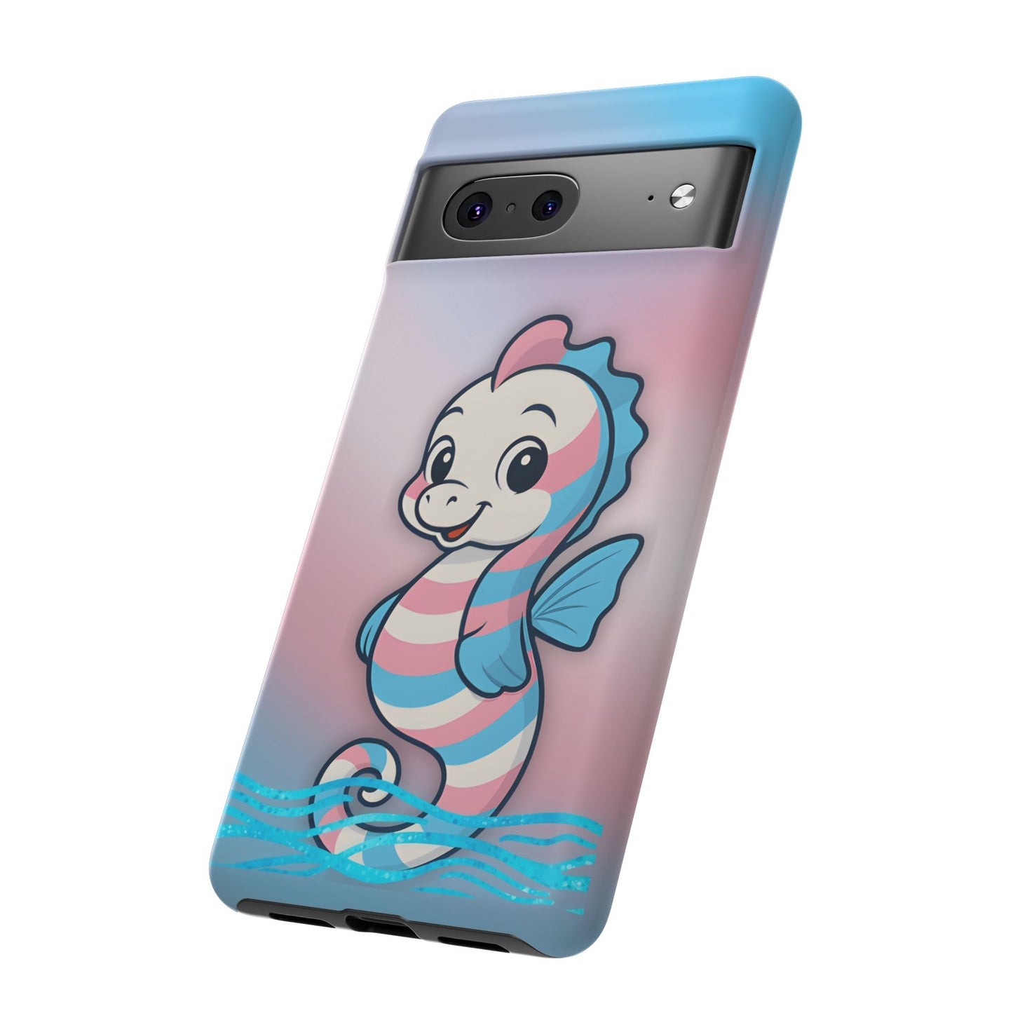 “sea me” – trans pride seahorse android tough phone case