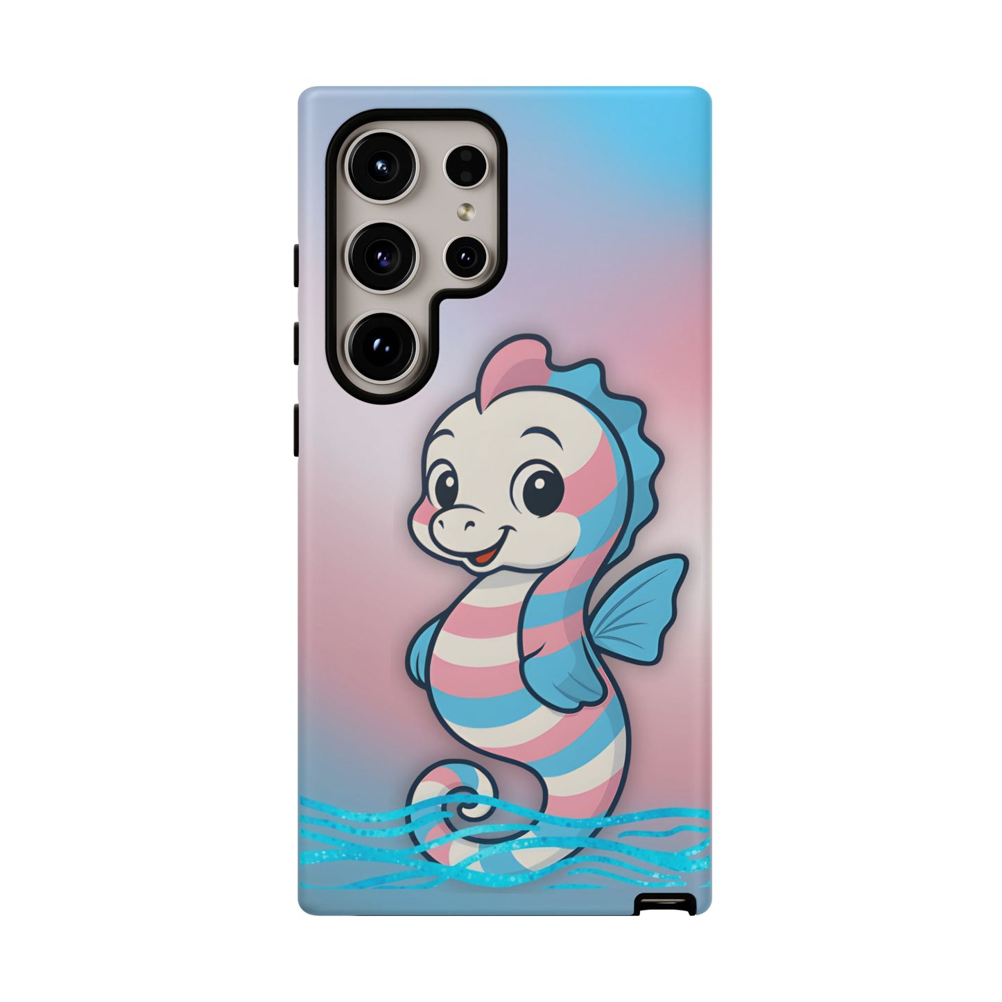 “sea me” – trans pride seahorse android tough phone case