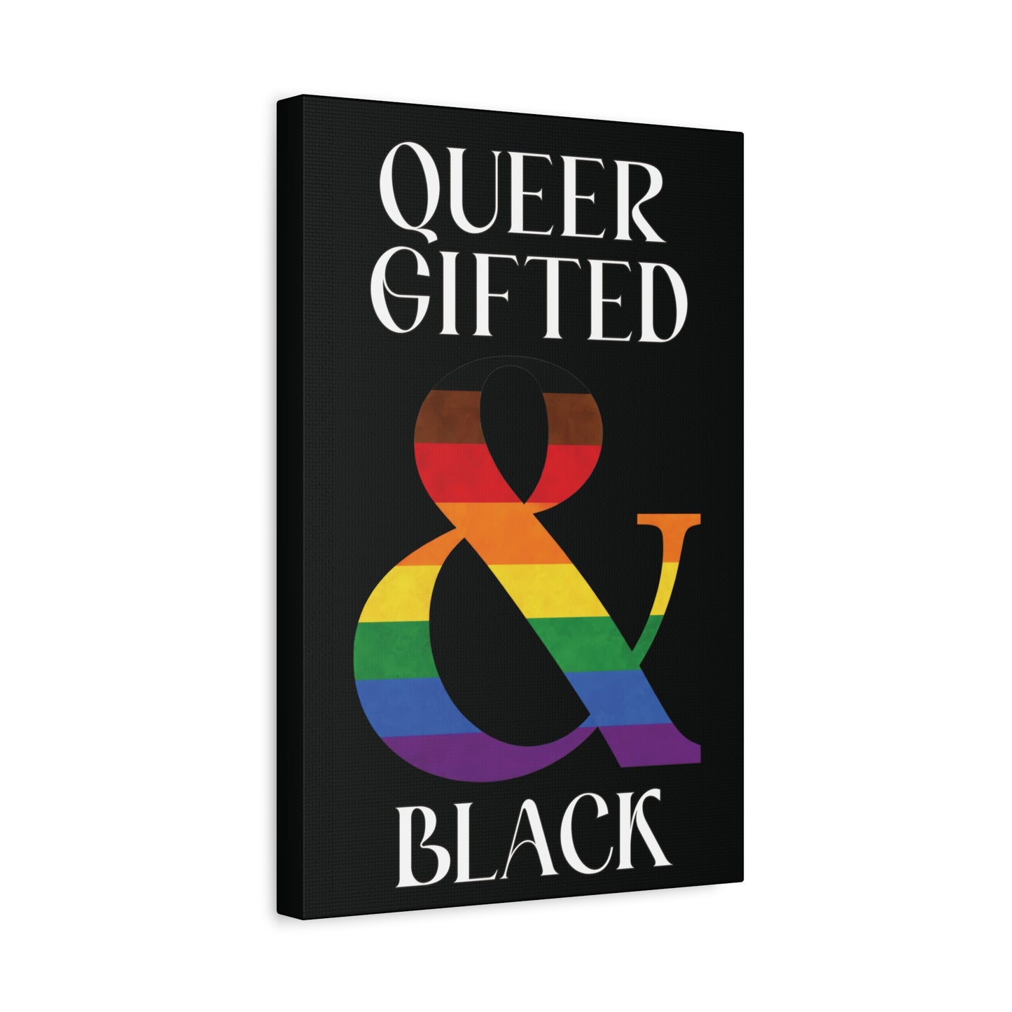 queer, gifted and black | lgbtq pride statement canvas wall art