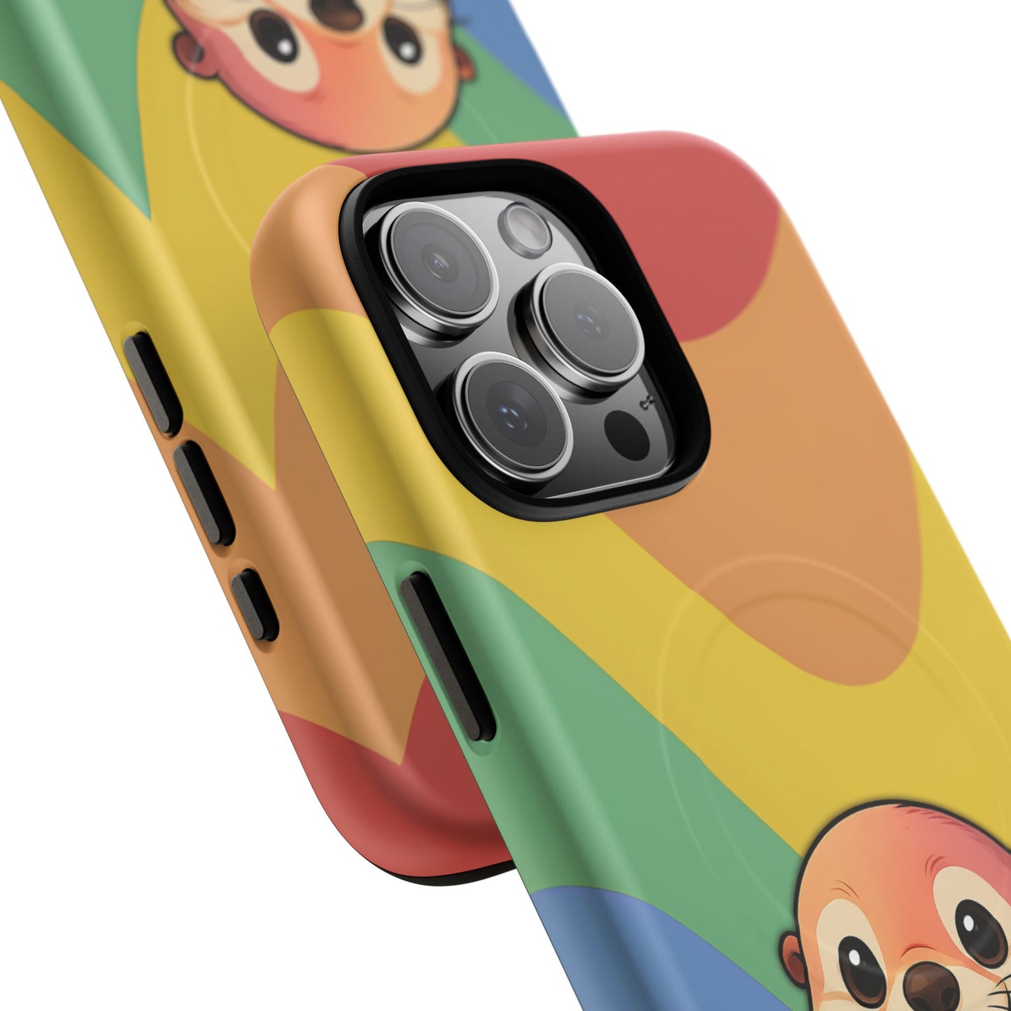 “otterly queer” – retro rainbow pride otter magsafe® iphone tough case