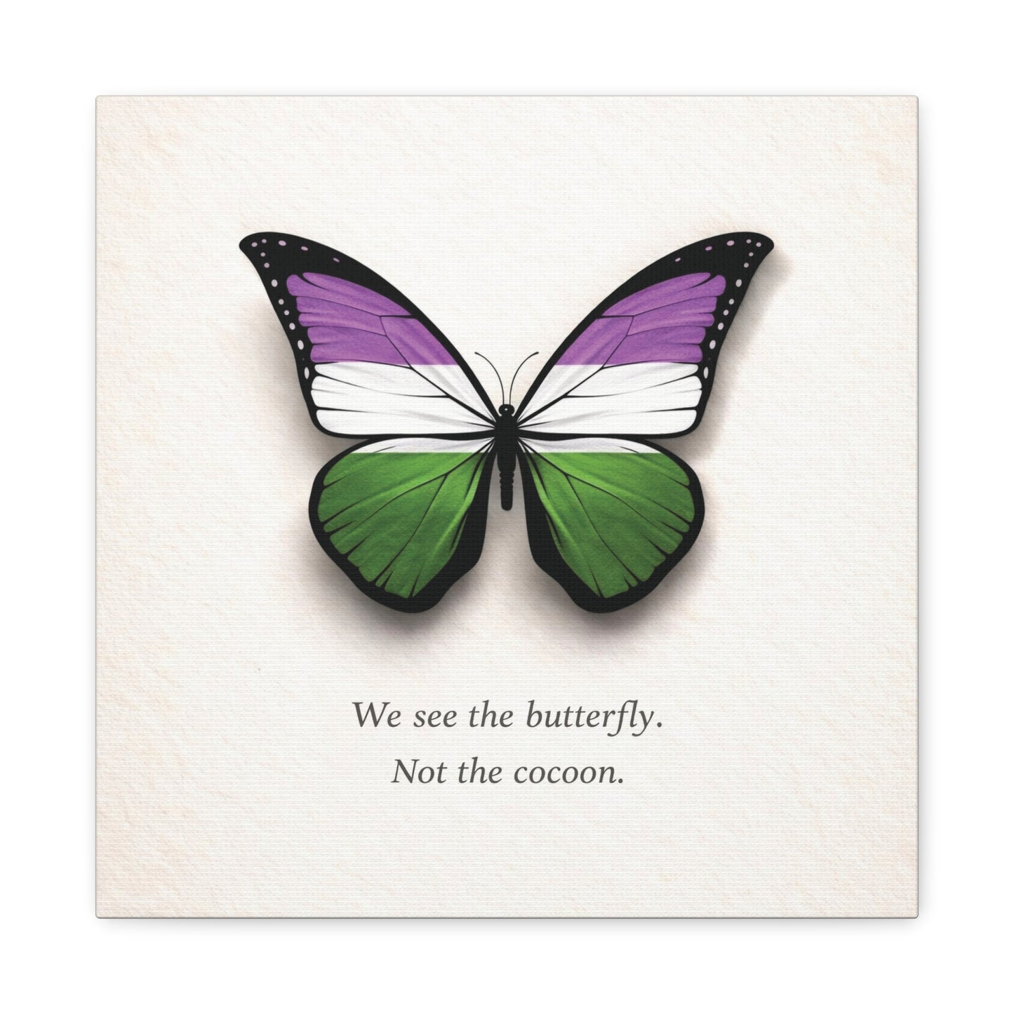 genderqueer pride butterfly | metamorphosis series canvas wall art