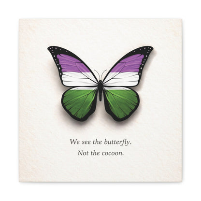 Genderqueer Pride Butterfly | Metamorphosis Series Canvas Wall Art
