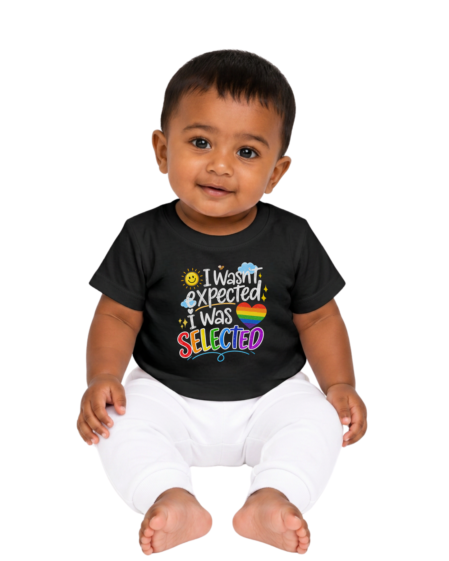“i wasn’t expected; i was selected” baby jersey t-shirt
