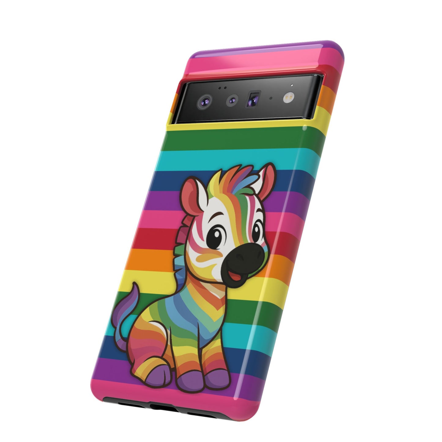 "zee the o.g." – original rainbow pride zebra android tough phone case