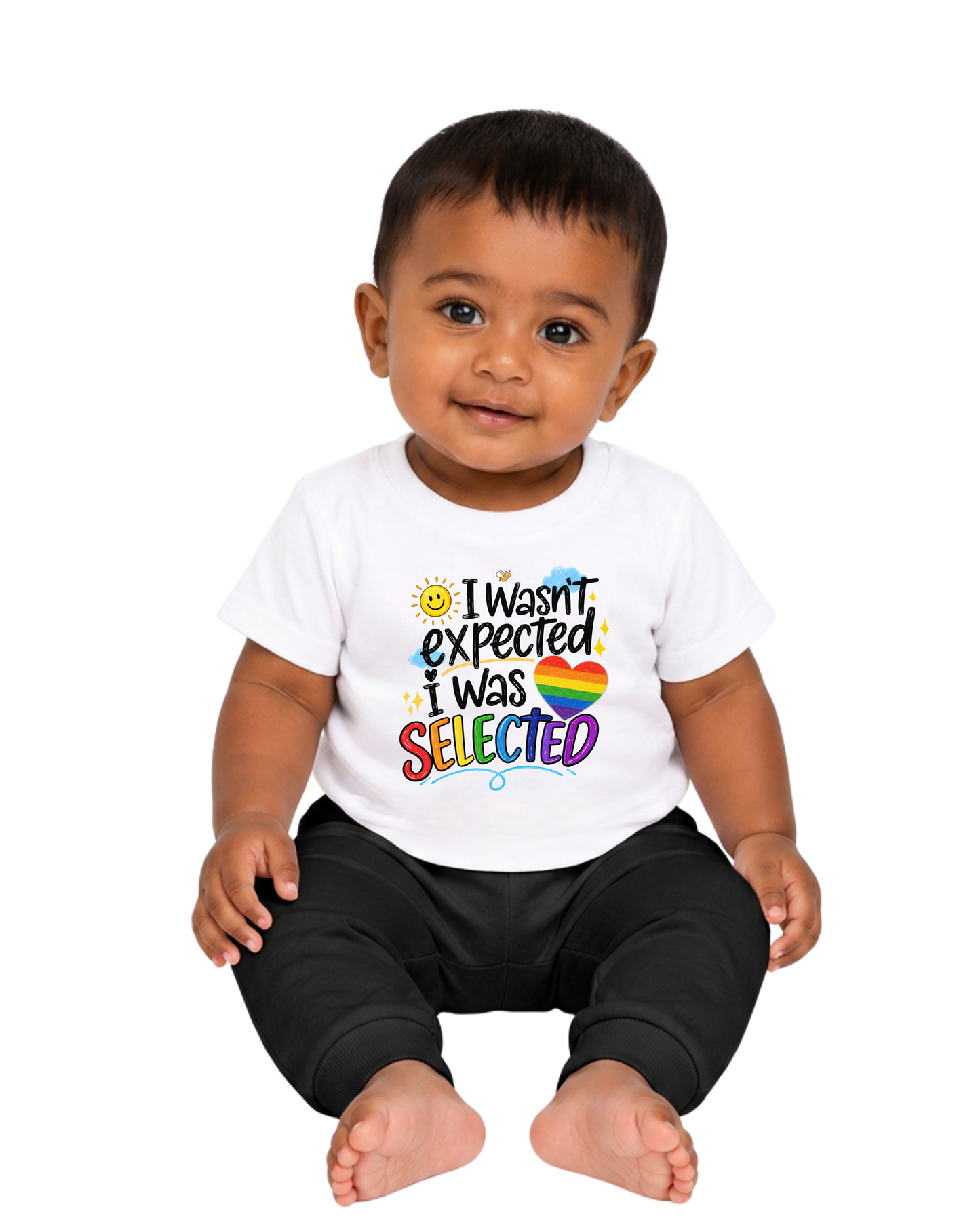 “i wasn’t expected; i was selected” baby jersey t-shirt