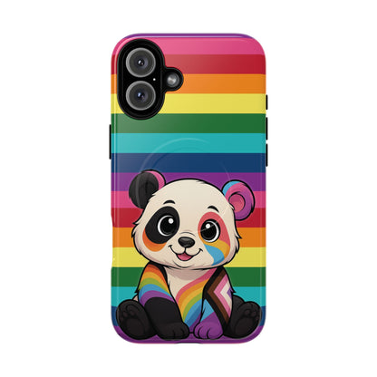 "PrideCub" – Progress + Rainbow Pride Panda MagSafe® iPhone Tough Case