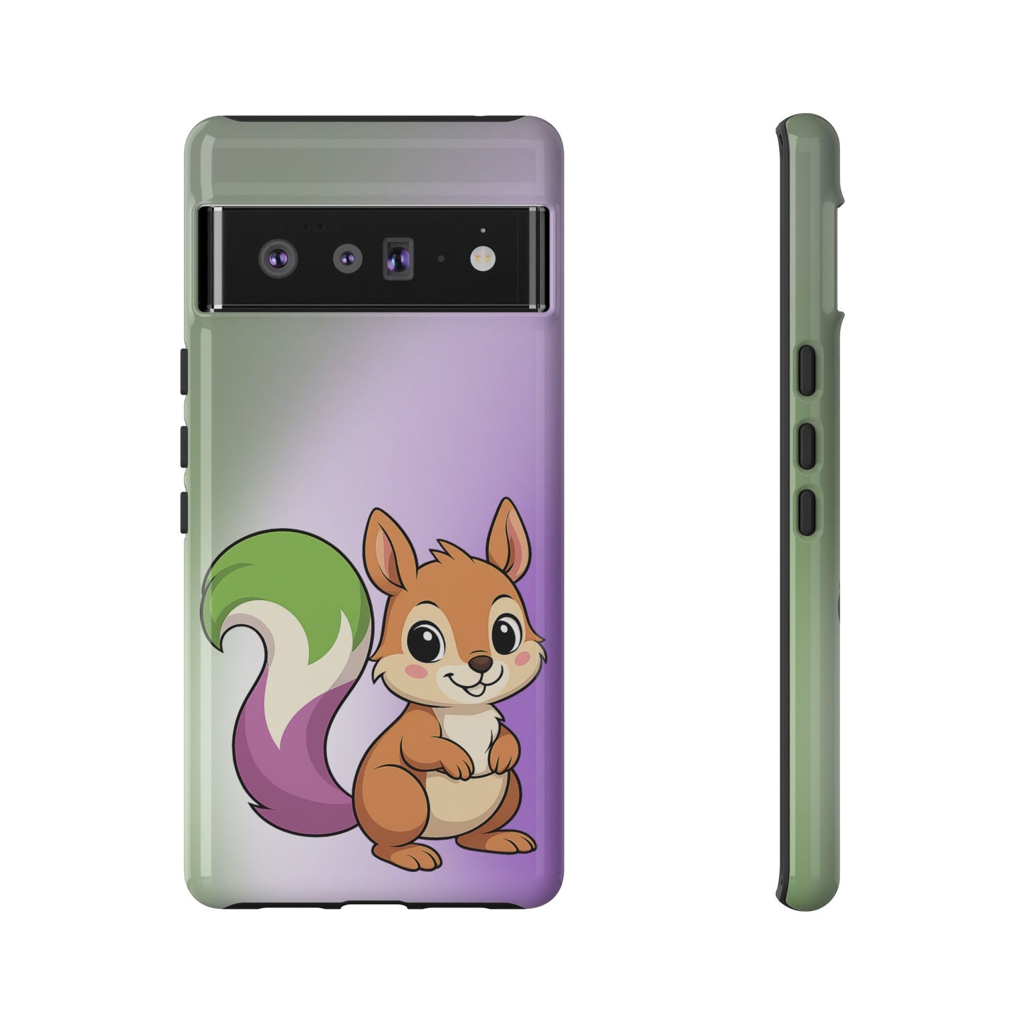 "queeriosity"– genderqueer squirrel pride android tough phone case