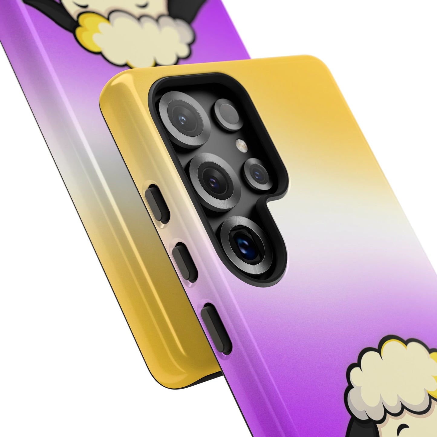 "nonbibaaary" – nonbinary pride sheep android tough phone case