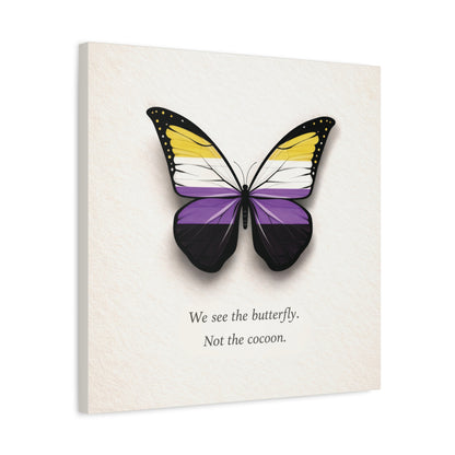 Nonbinary Pride Butterfly | Metamorphosis Series Canvas Wall Art