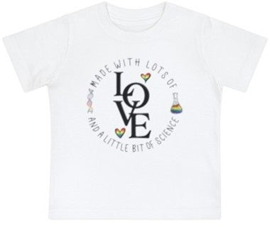 “made with love & science” baby jersey t-shirt