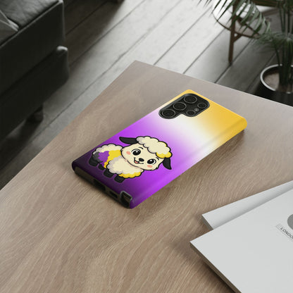 "NonbiBaaary" – Nonbinary Pride Sheep Android Tough Phone Case