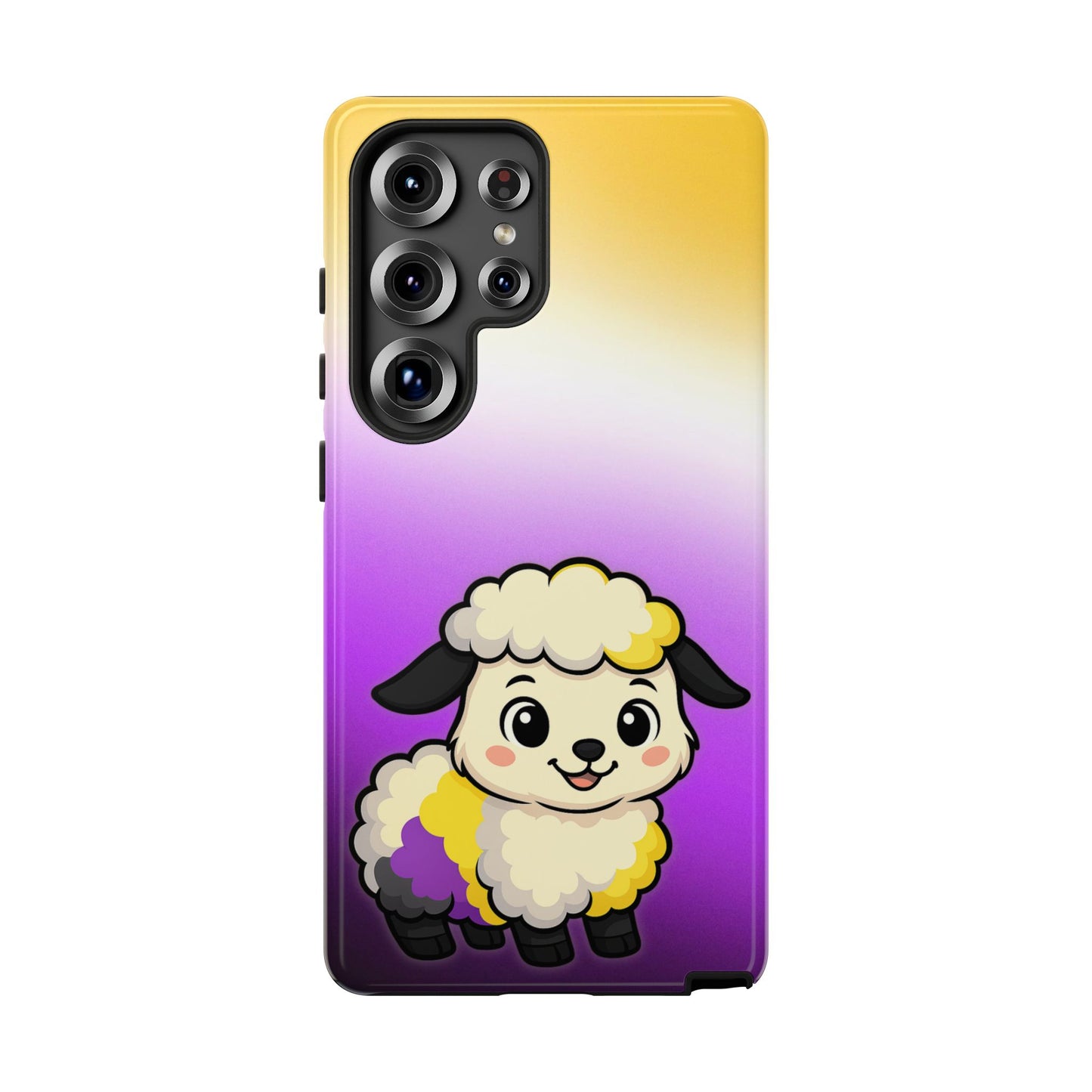 "nonbibaaary" – nonbinary pride sheep android tough phone case