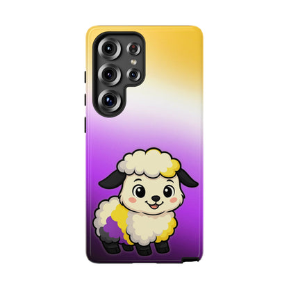"NonbiBaaary" – Nonbinary Pride Sheep Android Tough Phone Case