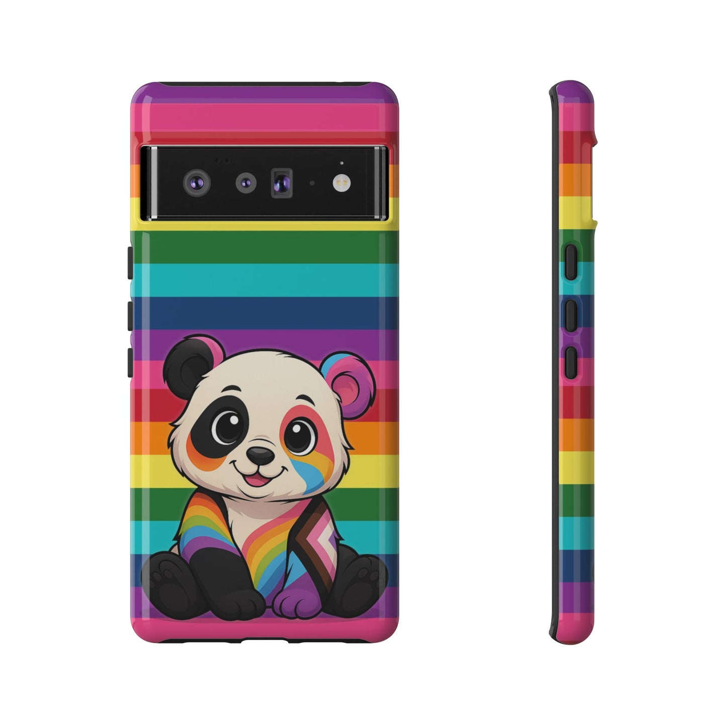 "pridecub" – progress + rainbow pride panda android tough phone case