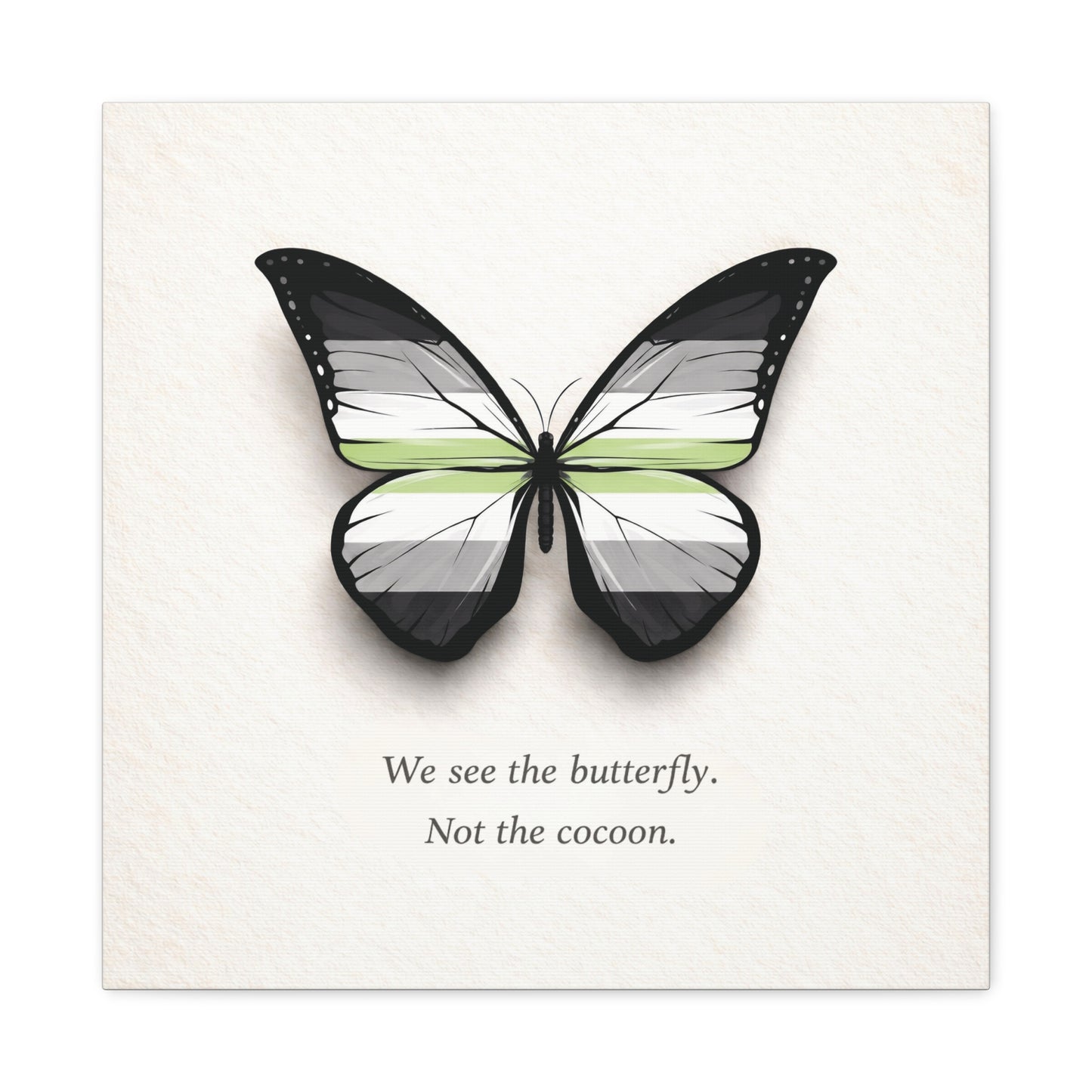 agender pride butterfly | metamorphosis series canvas wall art