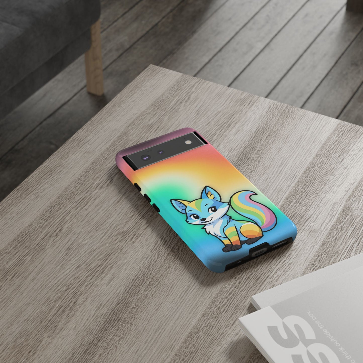"queer as a fox" – queer pride fox android tough phone case
